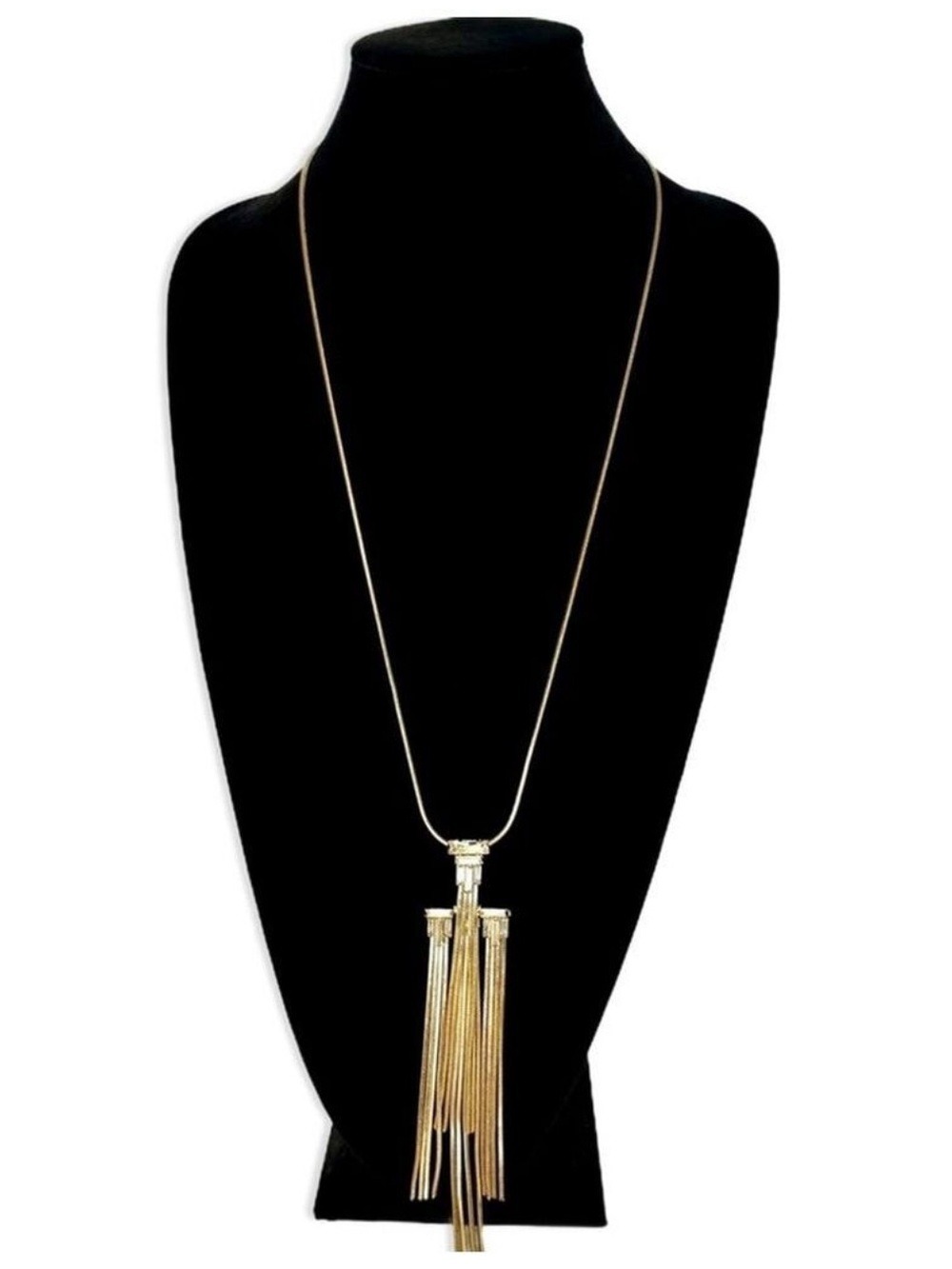 Banana Republic Long Gold Snake Chain Tassel Necklace NWT $88